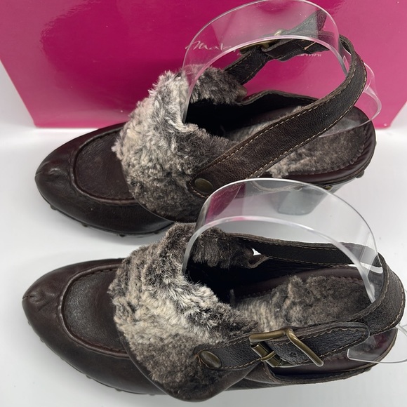 Materia Prima Ruga Kena Shearling Brown Mules Size 37 - Picture 6 of 11
